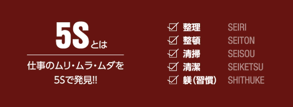 仕事のムリ・ムラ・ムダを5Sで発見！